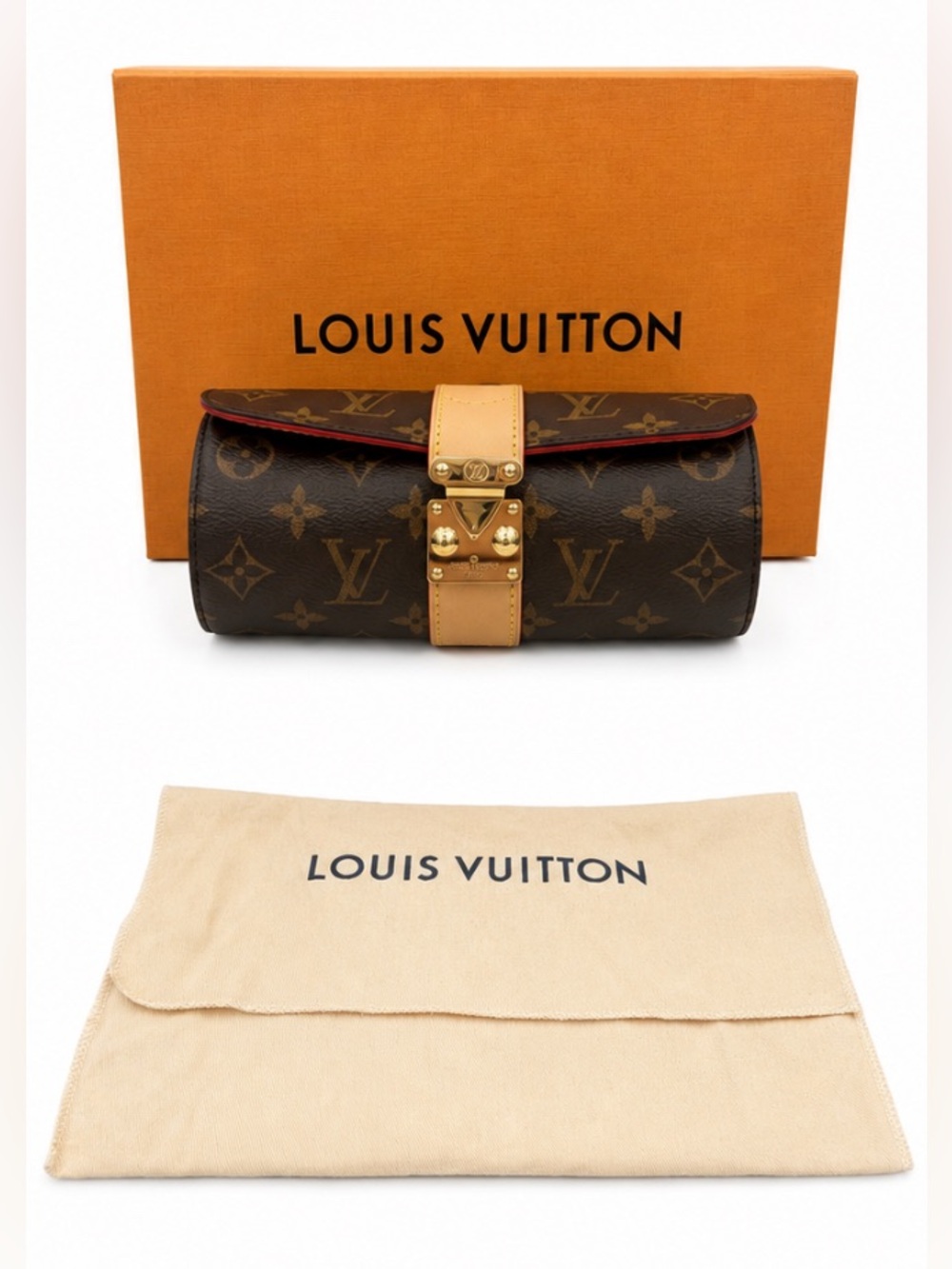 Louis Vuitton Monogram Jewelry Travel Case with Box, Dust Bag, and Receipt